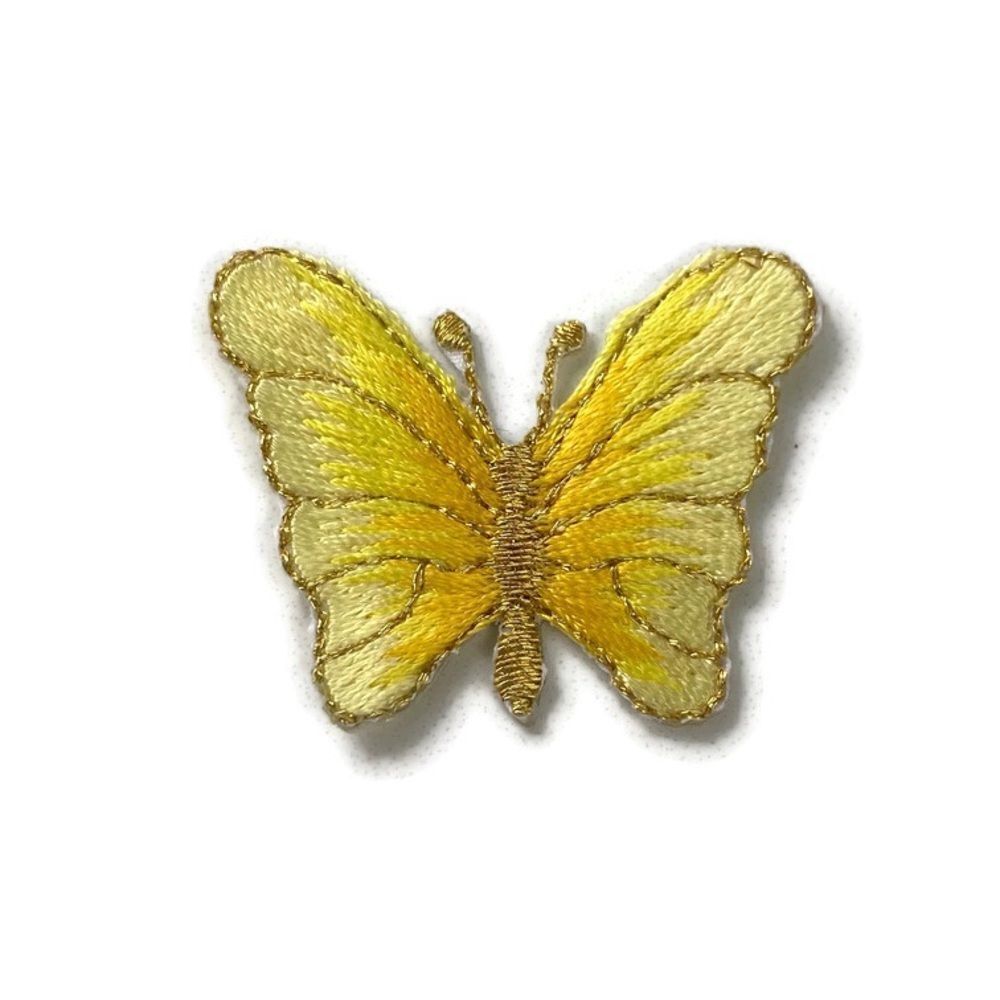 Small Yellow Butterfly Embroidered Patch